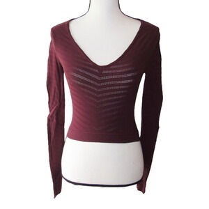 Free People Gone Adrift Long Sleeve Cropped Top